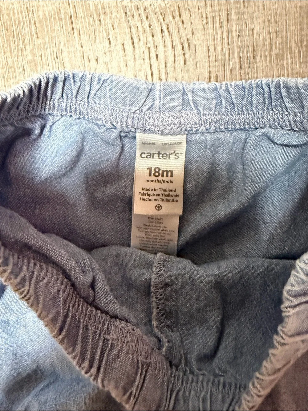 Carter's Light Blue Denim High-Waist Ruffle Hem Shorts